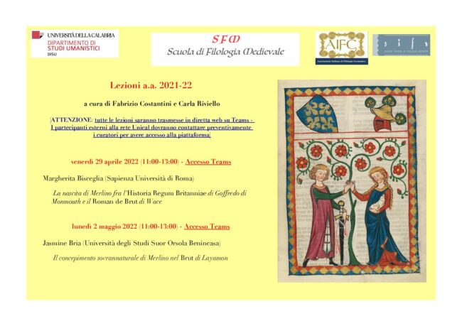 Scuola di Filologia Medievale lezioni 2022